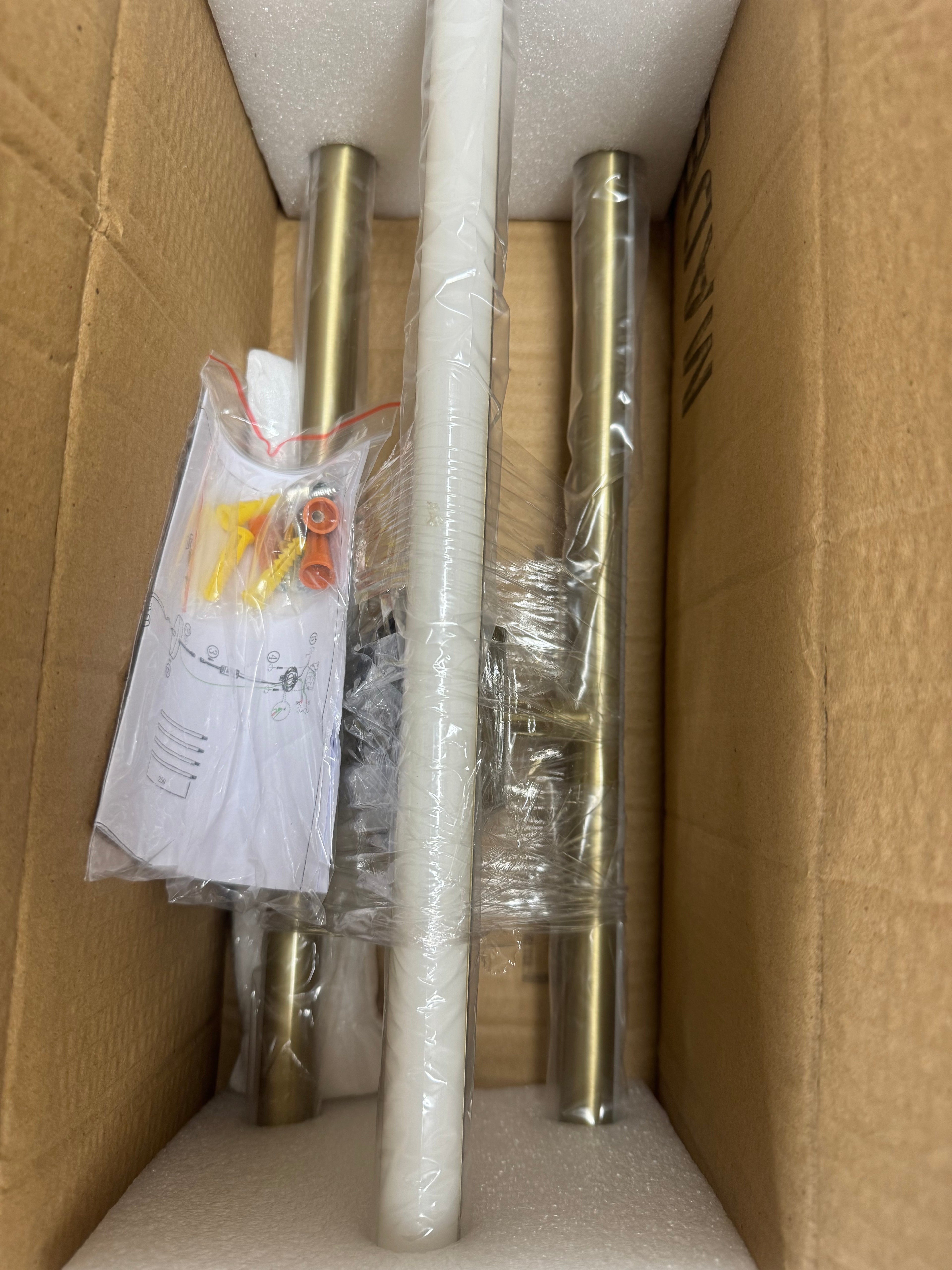 HUOKU LED Sputnik Chandelier Dimmable Integrated LED Rotatable Tubes Aged Brass For Dining Rooms