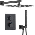 Trustmi Thermostatic Shower System Matte Black With Brass 3-Way Diverter Precise Temperature Control For Home Bathrooms