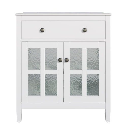 Bathroom Vanity With Ceramic Sink, Adjustable Shelf & Tip Out Tray