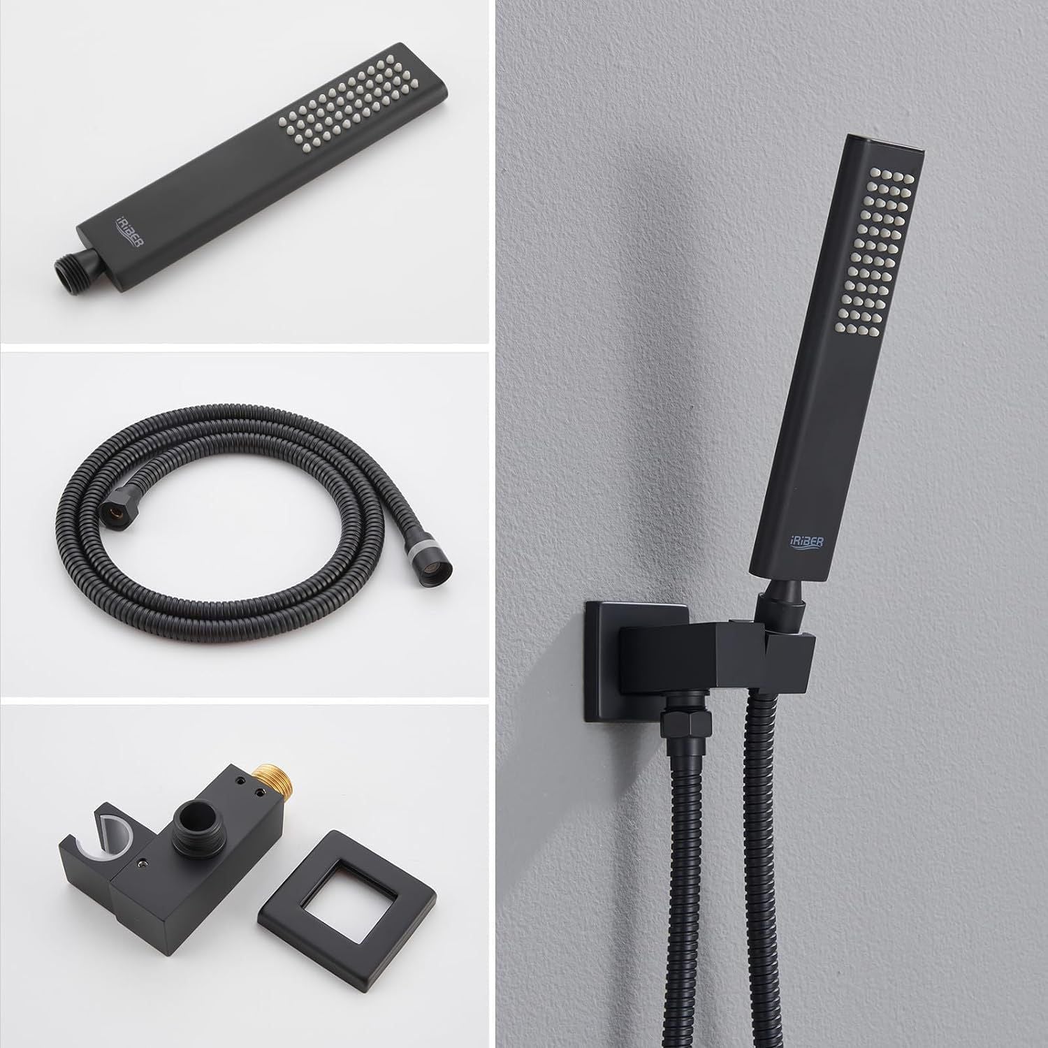 Trustmi Thermostatic Shower System Matte Black With Brass 3-Way Diverter Precise Temperature Control For Home Bathrooms