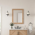 Open Box GLACIER BAY Huckleberry 24 in. W x 32 in. H Rectangular Framed Wall Mount Bathroom Vanity Mirror in Weathered Tan