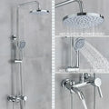 DecorBites™ Gold Polish 8" Rain Shower System Wall Mounted Bathtub Faucet