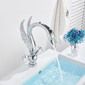 DecorBites™ Golden Swan Crystal Handle Basin Faucet - Deck Mount Luxury Bathroom Mixer