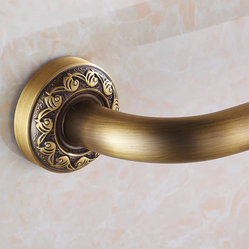 DecorBites™ Antique Brass Wall Mounted Grab Bar for Bathroom Safety, 52 cm - Home Assist Handle