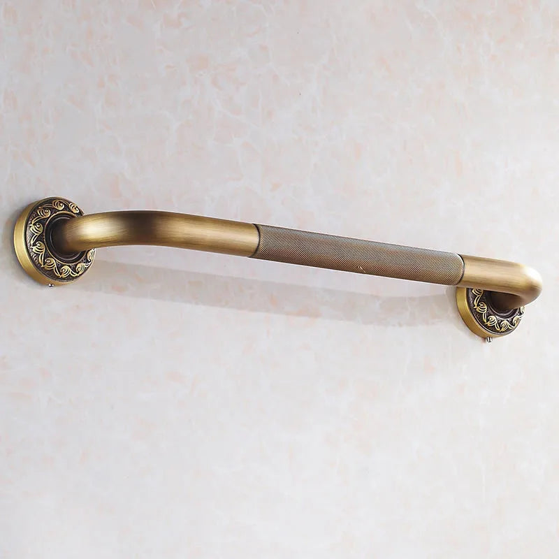 DecorBites™ Antique Brass Wall Mounted Grab Bar for Bathroom Safety, 52 cm - Home Assist Handle