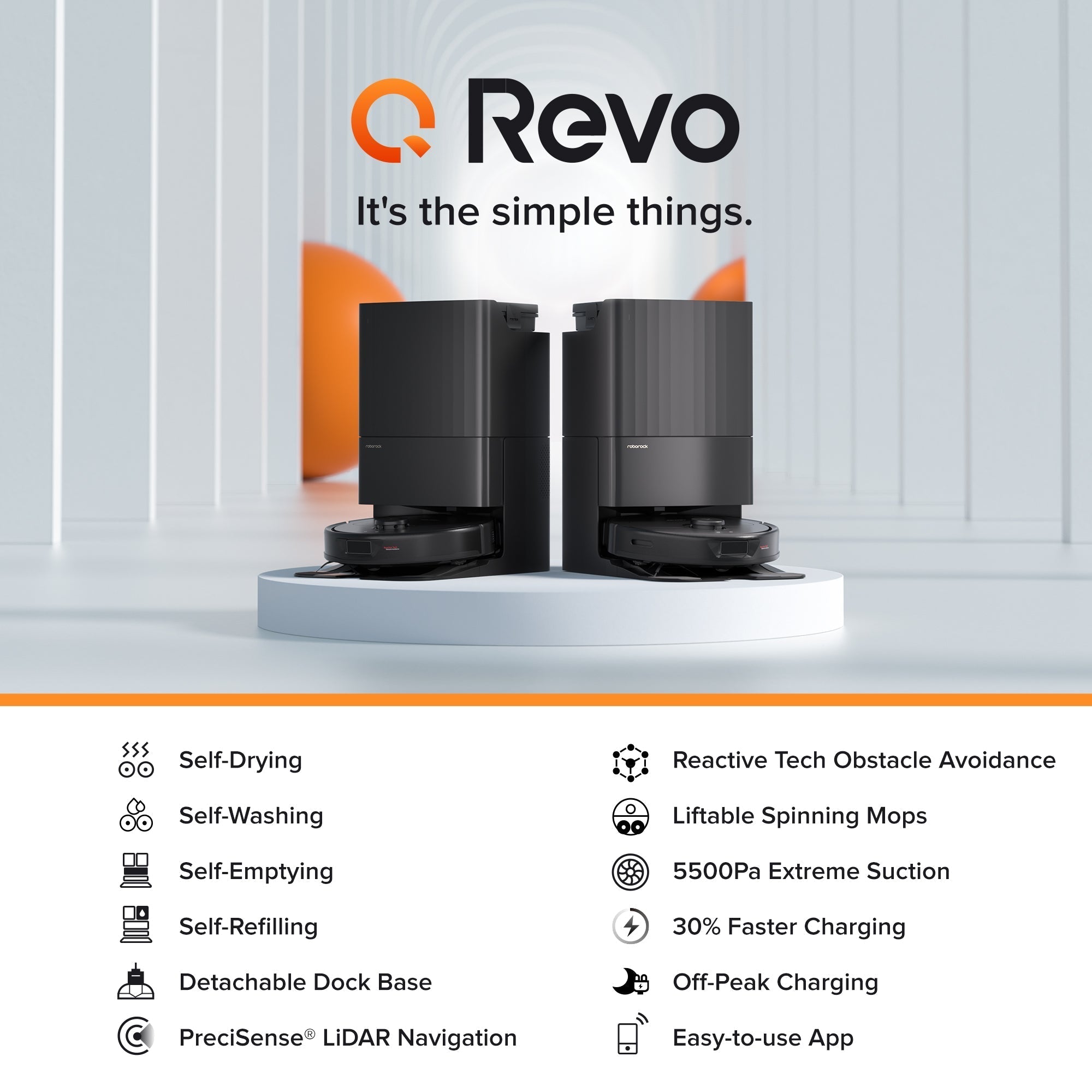 【Certified Refurbished 90% New】Roborock Qrevo Robot Vacuum with Multifunctional Dock