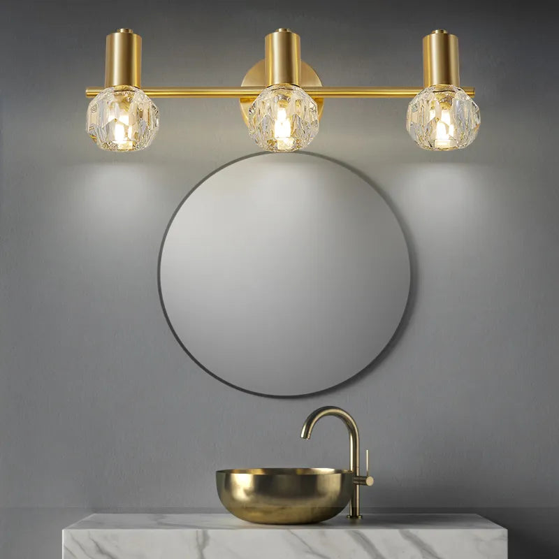 Adjustable Copper Vanity Lamp - Modern LED Mirror Light for Bedroom and Bathroom