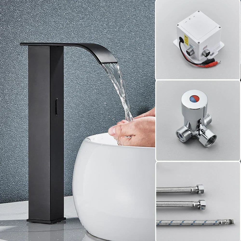 DecorBites™ Automatic Sensor Waterfall Basin Faucet - Touchless Bathroom Sink Tap