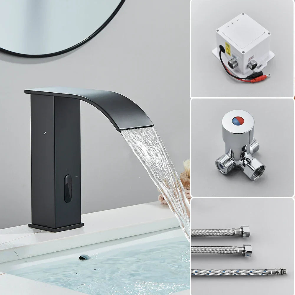 DecorBites™ Automatic Sensor Waterfall Basin Faucet - Touchless Bathroom Sink Tap