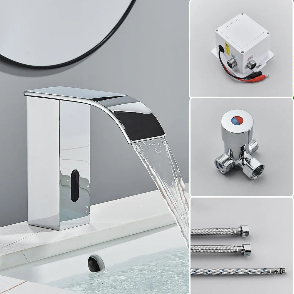 DecorBites™ Automatic Sensor Waterfall Basin Faucet - Touchless Bathroom Sink Tap