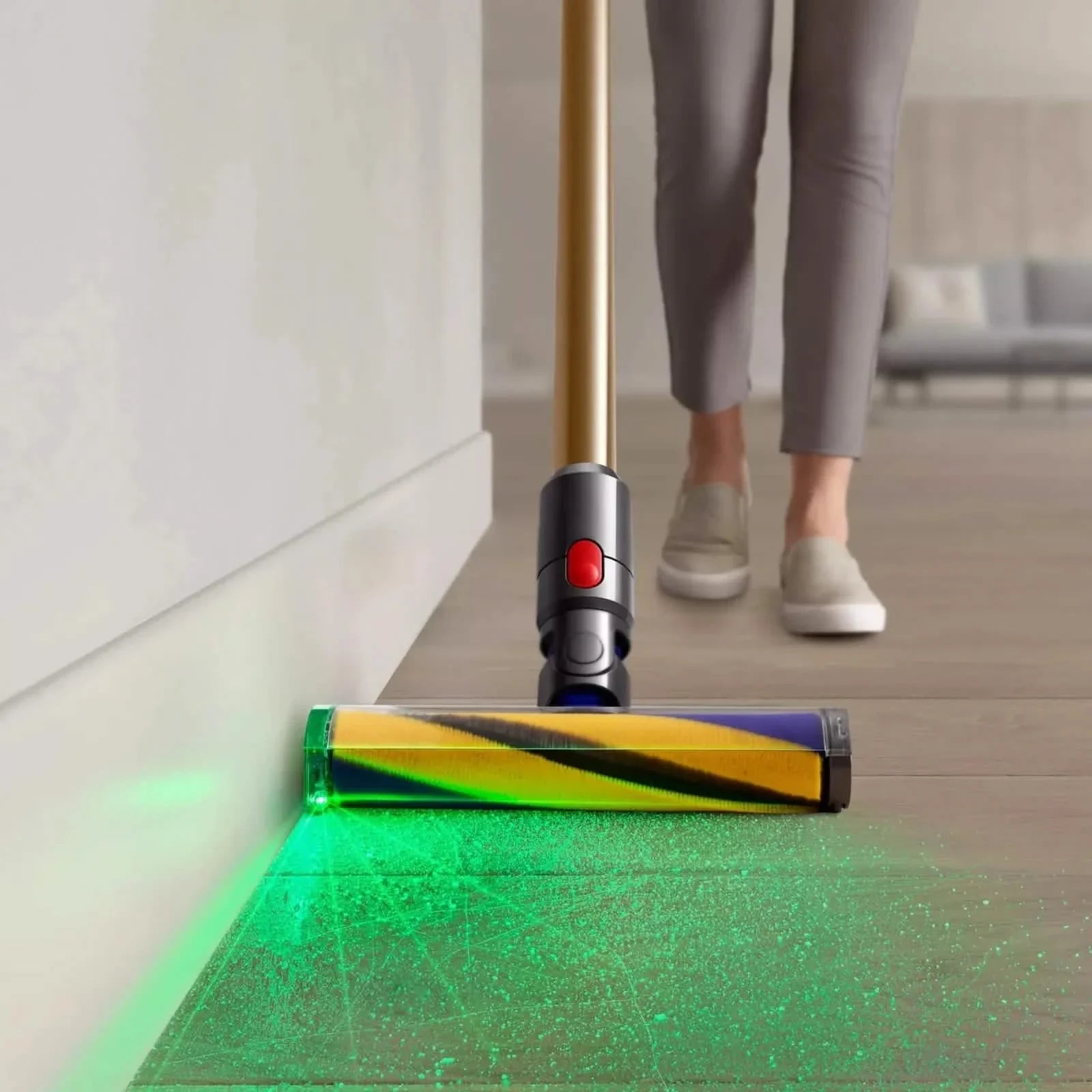 Dyson V15 Detect Absolute Stick Vacuum Cleaner With HEPA Filtration Laser Dust Detection Gold Finish For Pet Owners