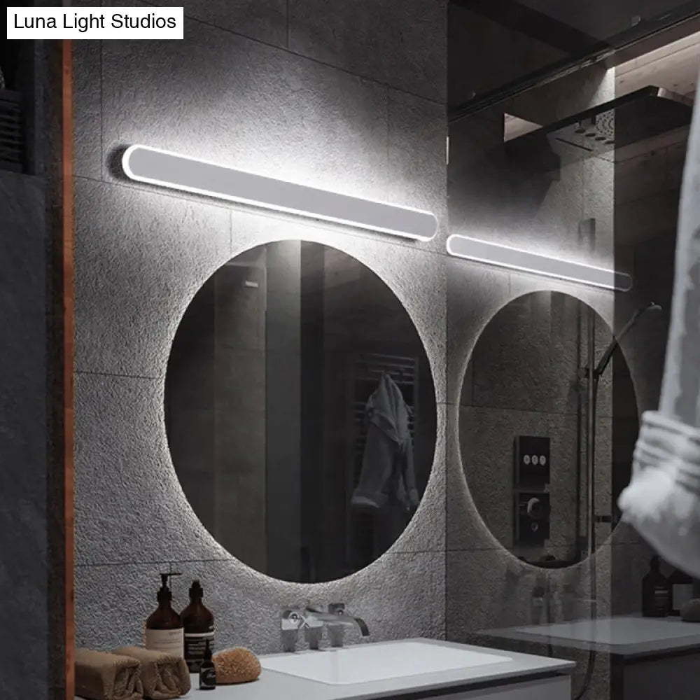 DecorBites™ Minimalist LED Vanity Mirror Light - Oblong Flush Wall Sconce in Warm/White Light, 16/23.5/31.5 Inch Length