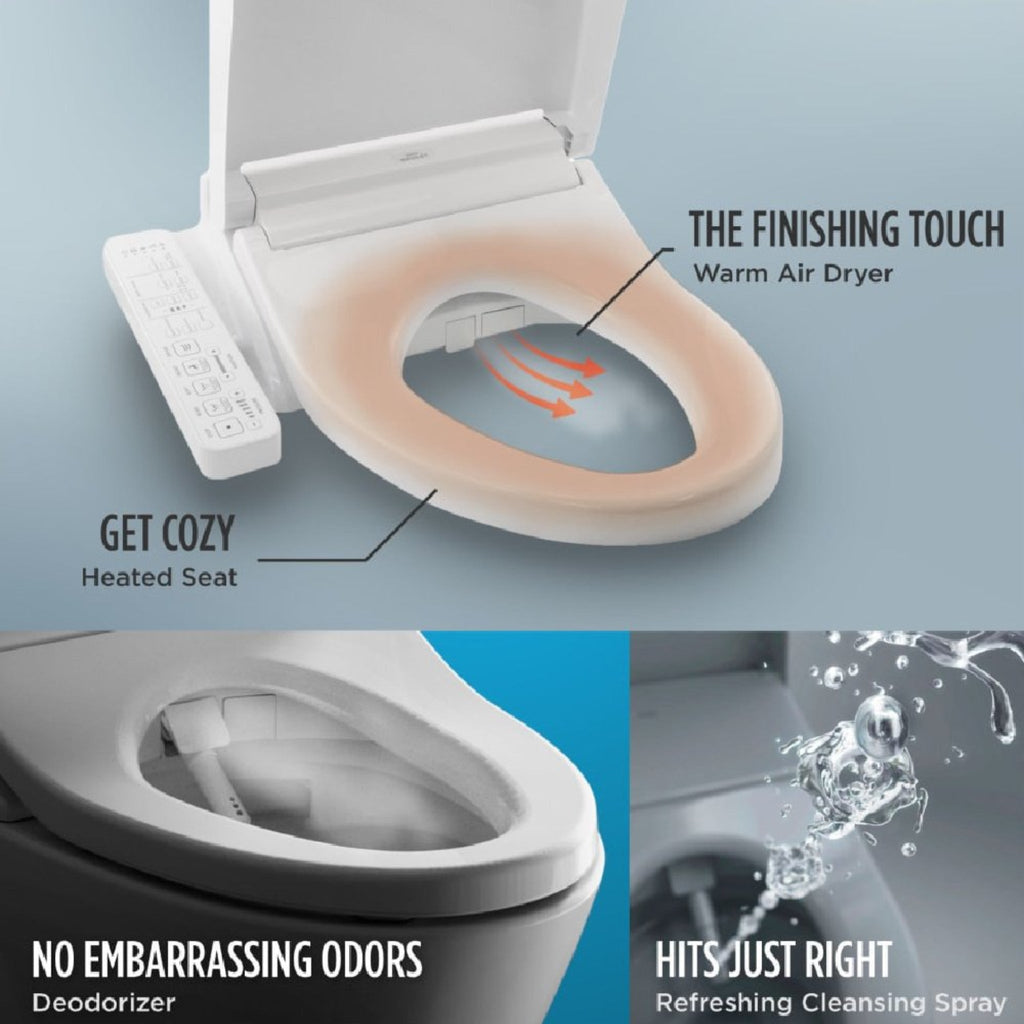 [MW7763074CEFG#01] TOTO Drake Washlet C2 And 1.28 GPF Left Hand Lever With Elongated Universal Height Bidet Toilet (SAK01352)