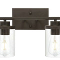 QueeuQ Modern Sconces Wall Lighting 2-Lights with Clear Glass Shade Oil Rubbed Bronze Bathroom Vanity Light Fixtures